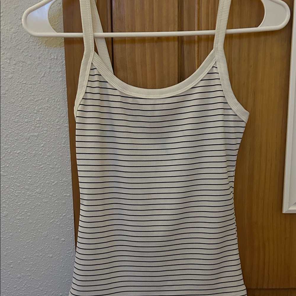 SHEIN Cream and Black Striped Camisole